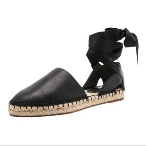 Rebecca Minkoff Leather Espadrille Wrap Flats 8.5
